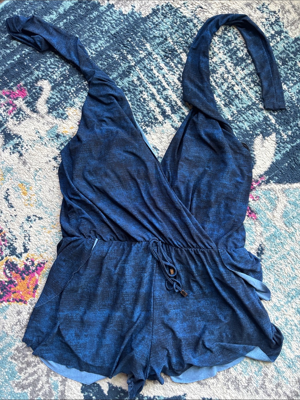 Magicsuit Deep Navy Halter One-Piece Swim Romper